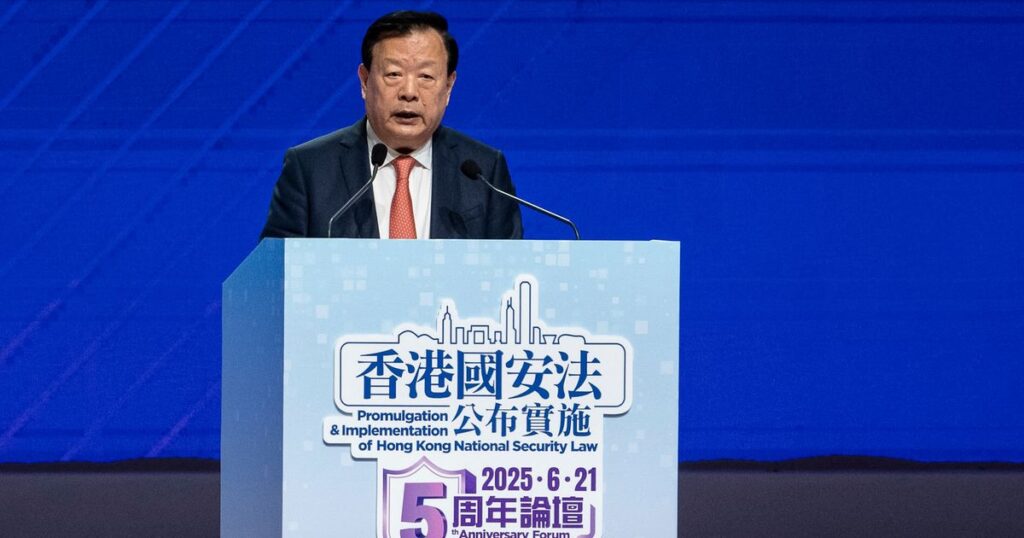 Beijing official overseeing Hong Kong warns of persisting national security threats