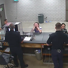 Madelyn Linsenmeir being booked in Springfield, Mass.