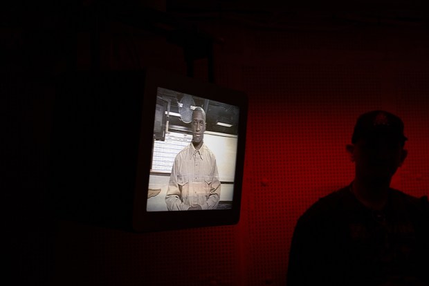 People experience a new exhibit at the USS Midway Museum called "Top Secret: Inside the High-Stakes World of Naval Intelligence" on Friday, June 27, 2025 in San Diego, Calif. (Ana Ramirez / The San Diego Union-Tribune)