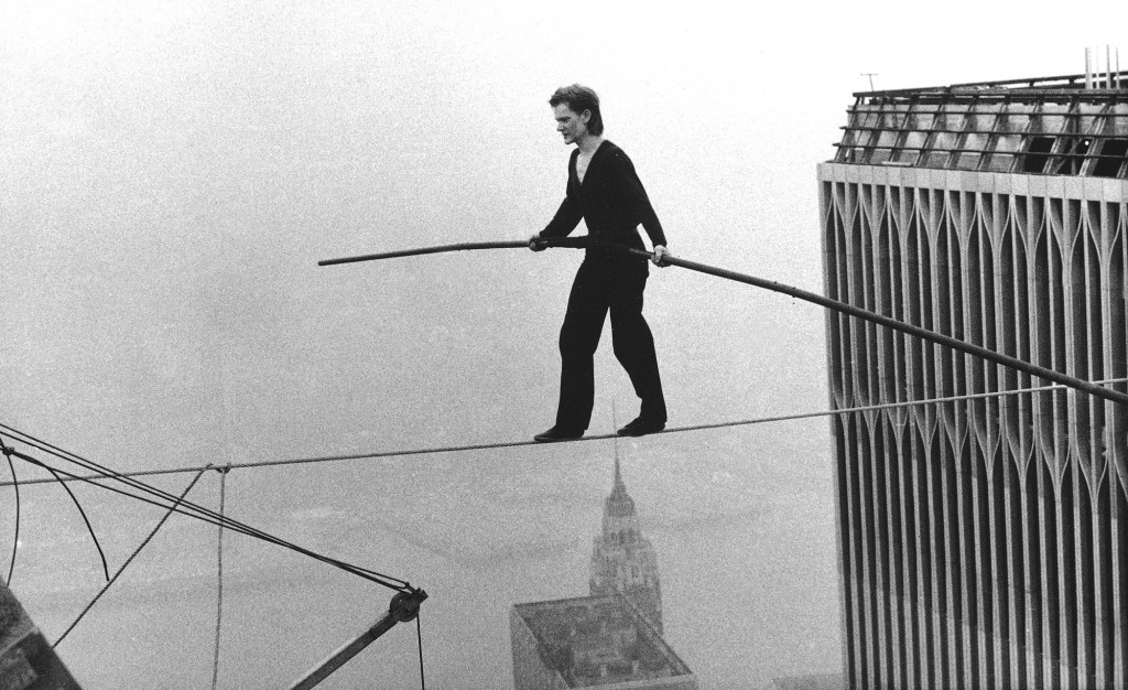 August 7, Twin Tower tightrope walk