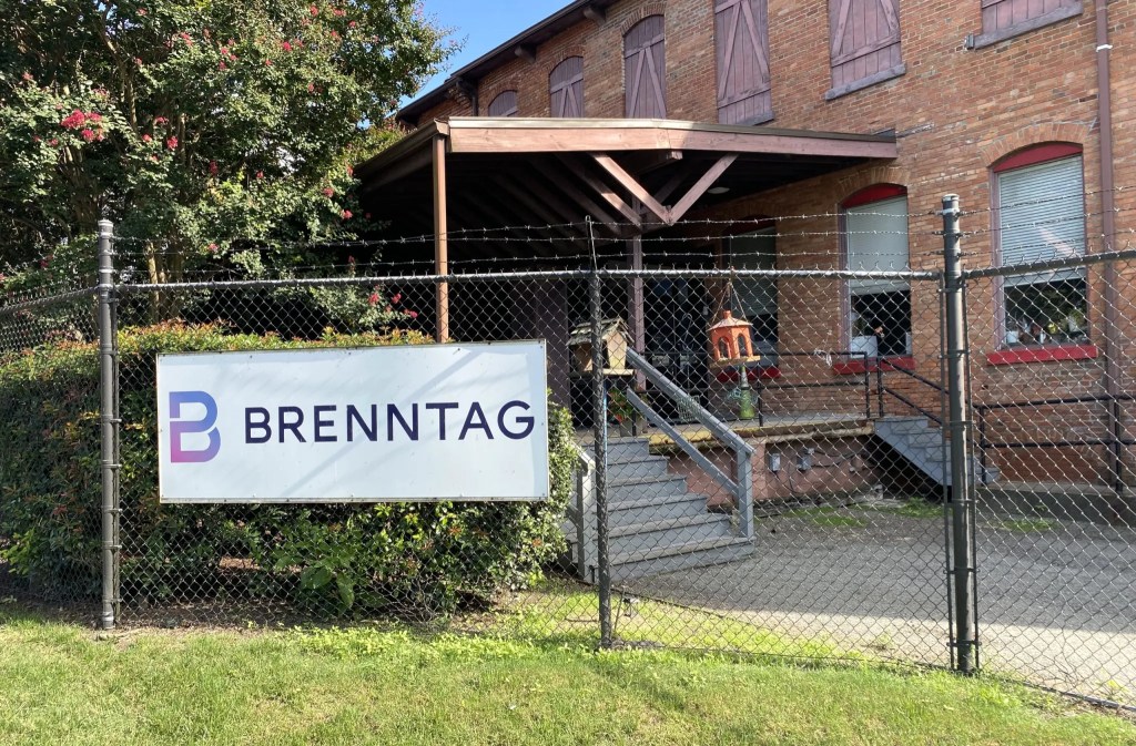 The exterior of the Brenntag plant in Durham, which receives, repackages and distributes 2,000 types of chemicals each year.