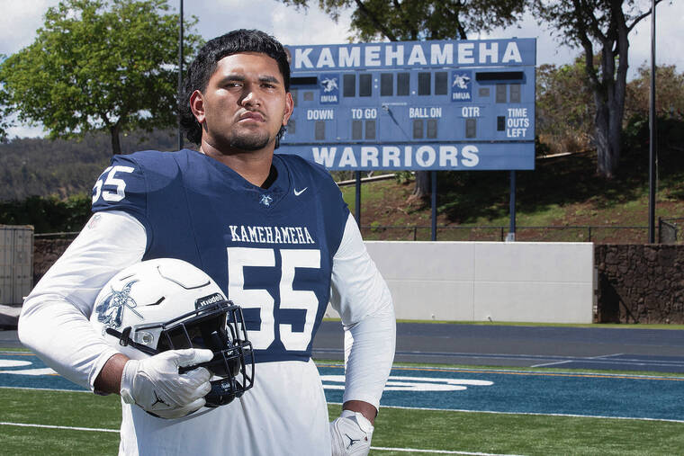 Kamehameha’s 6-7, 330-pound OT Malakai Lee is in huge demand but has committed to Michigan