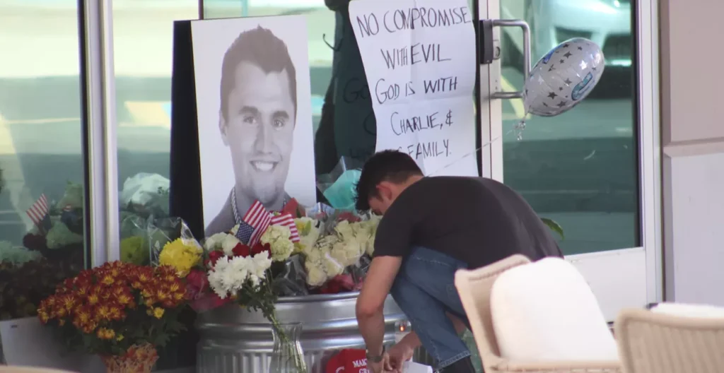 Phoenix memorial for Charlie Kirk forms at Turning Point headquarters