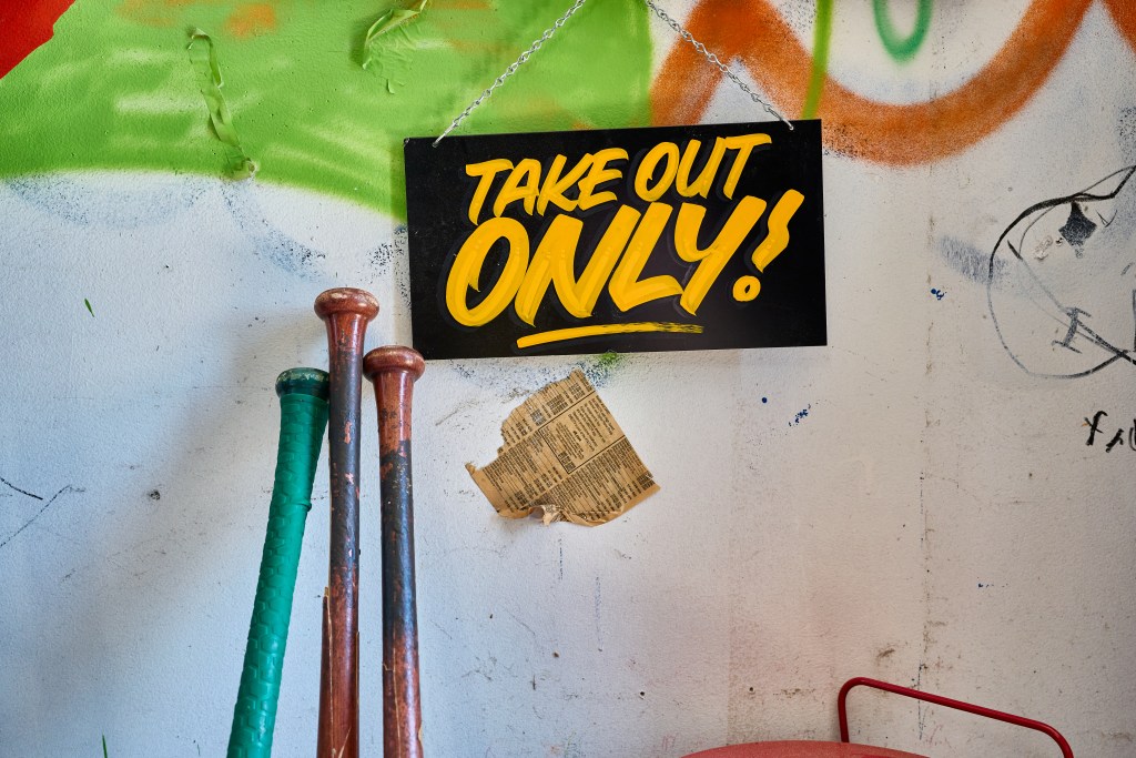 Signs and lettering painted by Joe Giampino in his studio in Raleigh, NC. Photo by Matt Ramey.