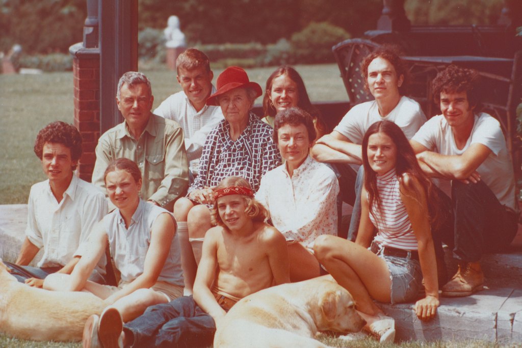 The Webb family at Shelburne House in 1972. Front row from left: Alec, Lisa and Robert. Middle row: Derick; his mother, Aileen; Elizabeth; and Marshall’s fiancée, Emily Wadhams. Back row: Mary’s fiancé, David Phillips; Mary; Quentyn; and Marshall