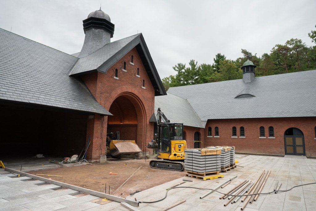 The Coach Barn courtyard during renovation in August
