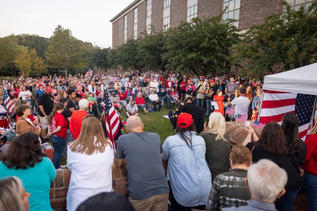 Hundreds attended a memorial vigil for Charlie Kirk at the...