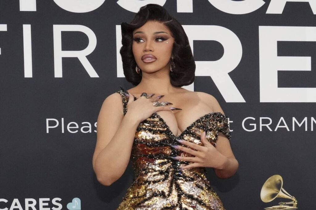 Cardi B appears at the 67th annual Grammy Awards in Los Angeles on Feb. 2, 2025. (Photo by Jord ...