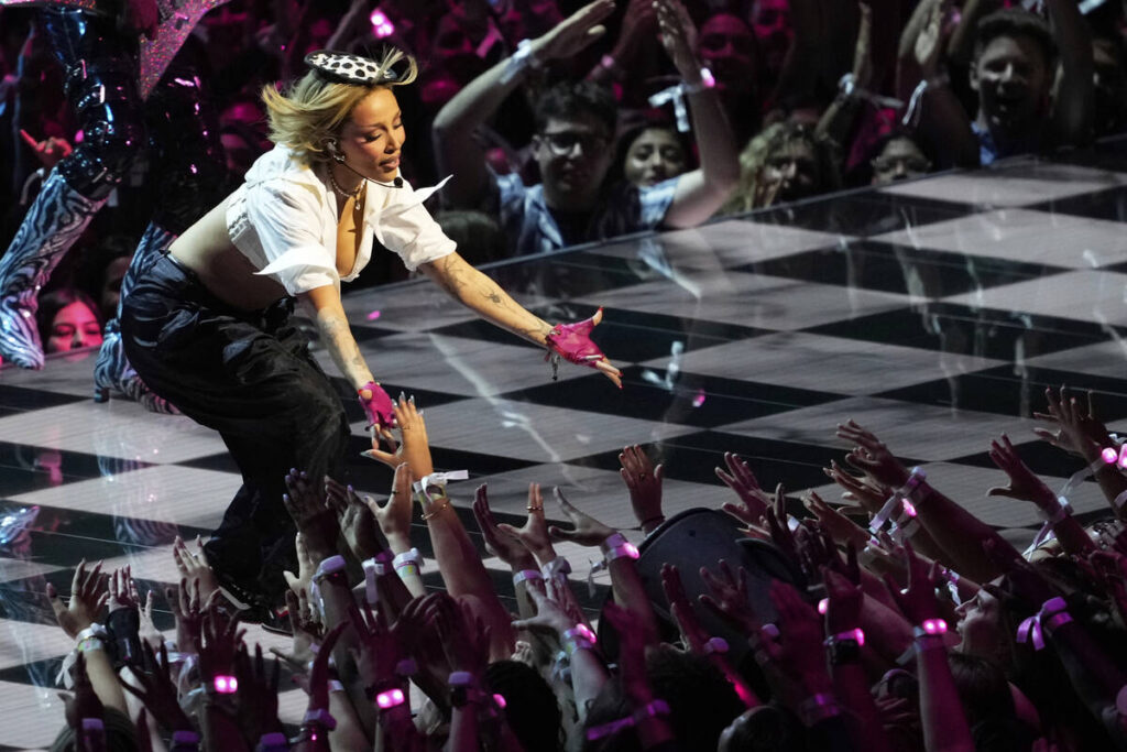 Doja Cat performs "Jealous Type" during the MTV Video Music Awards on Sunday, Sept. 7 ...