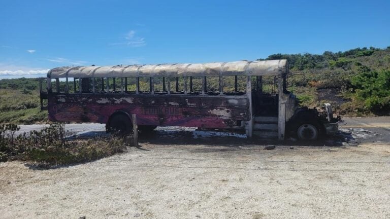 No one injured after Cape Cod party bus fully engulfed in flames