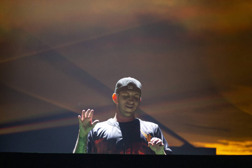 Illenium performs at Allegiant Stadium in Las Vegas, Saturday, July 3, 2021. (Las Vegas Review- ...