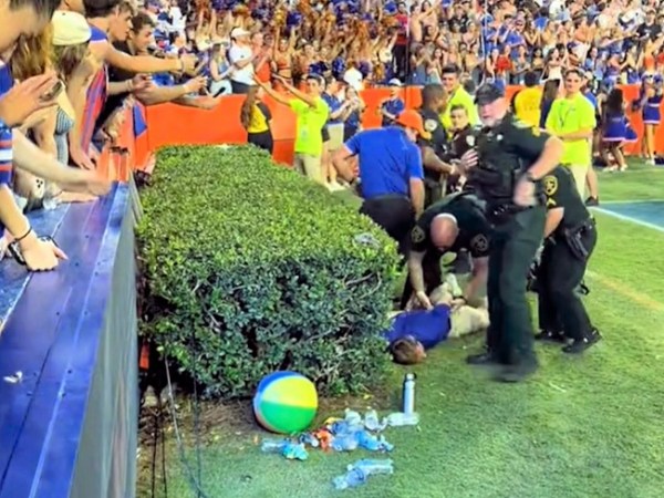 New law aimed at Trump protesters being used against fans who ran onto UF football field