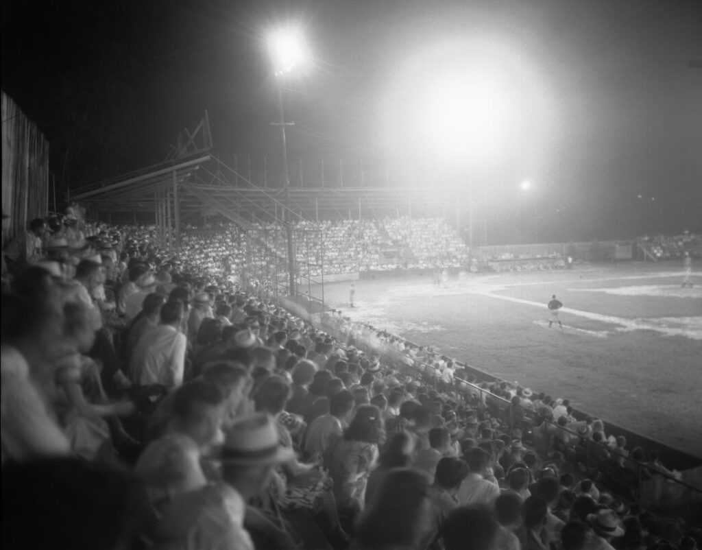 Raleigh's Devereux Meadow ballpark in 1947. (Courtesy of the State Archives of North Carolina)