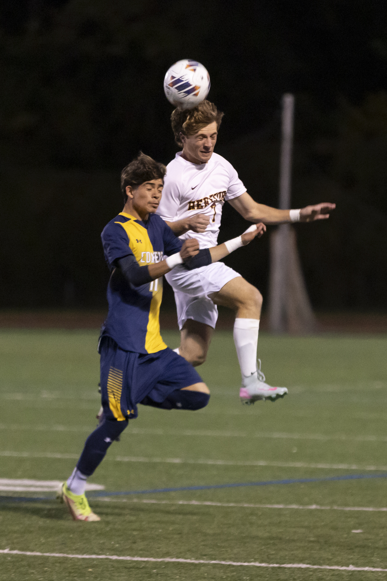 Chris Argueta, left, and Brayden Dull take to the air...