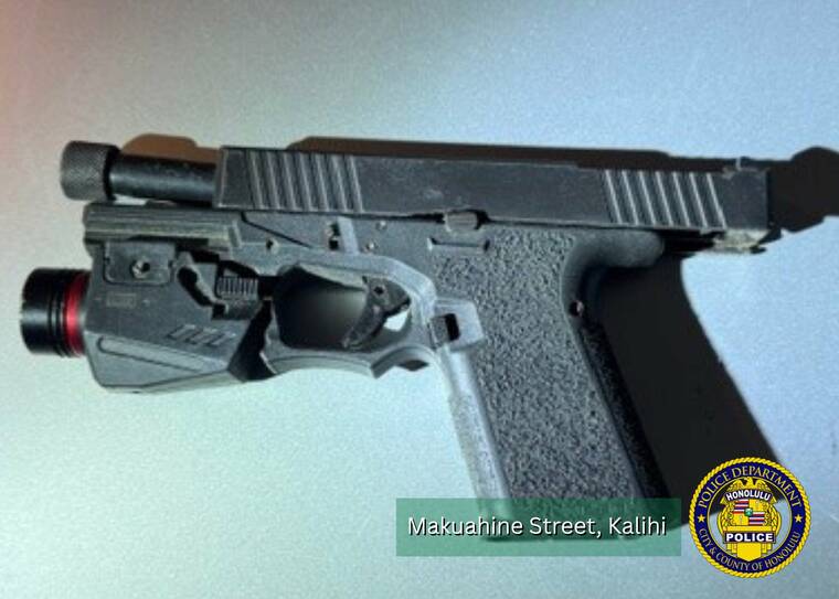 COURTESY HPD
                                Honolulu police officers recovered a firearm.