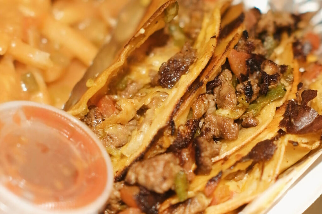 A taco plate from Chili Shack, a Mexican restaurant opening on Oct. 25, 2025, in downtown Las V ...