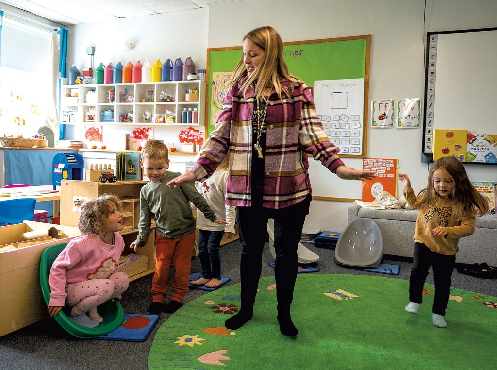 Danielle Sullivan with Growing Tree students