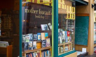 window display at mother foucault's bookshop