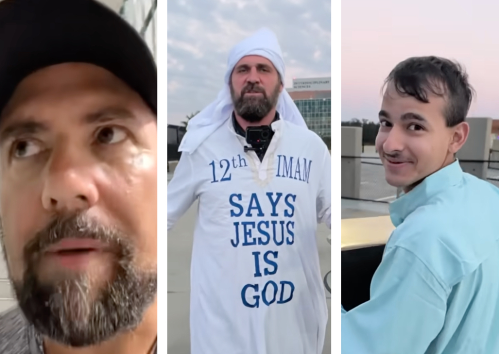 Christian supremacist content creators mock, spit, wave bacon at praying Muslim students at USF
