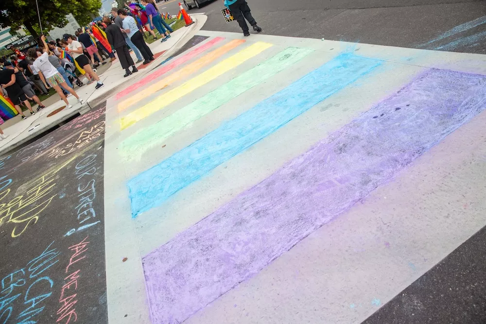 Florida Highway Patrol arrests two for 'aggressively' chalking 'Resist' on Pulse crosswalk