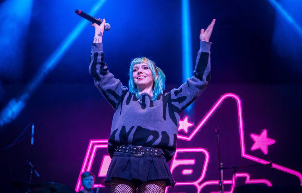 Diva Bleach is shown on 3rd Street Stage on the closing night of Neon City Festival on Sunday, ...