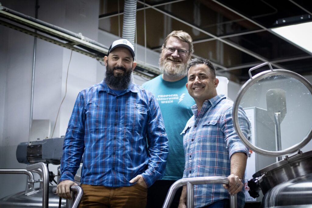 L to R: Andy Morrison, Whit Baker, and Daniel Kulenic. Photo courtesy of Michael Brannon.