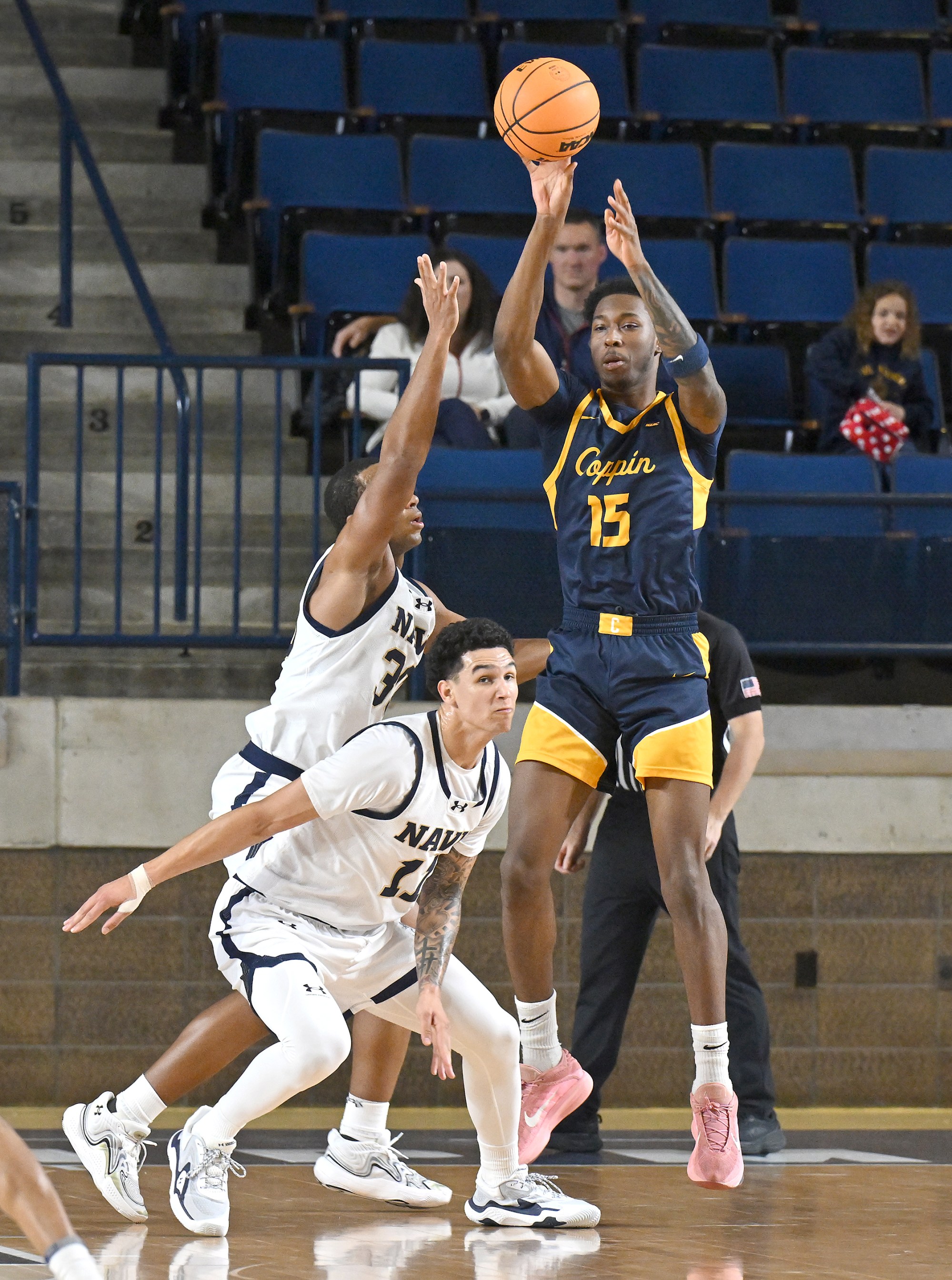 Dec. 19, 2025 Coppin State’s Macahi Nelson passes in the...