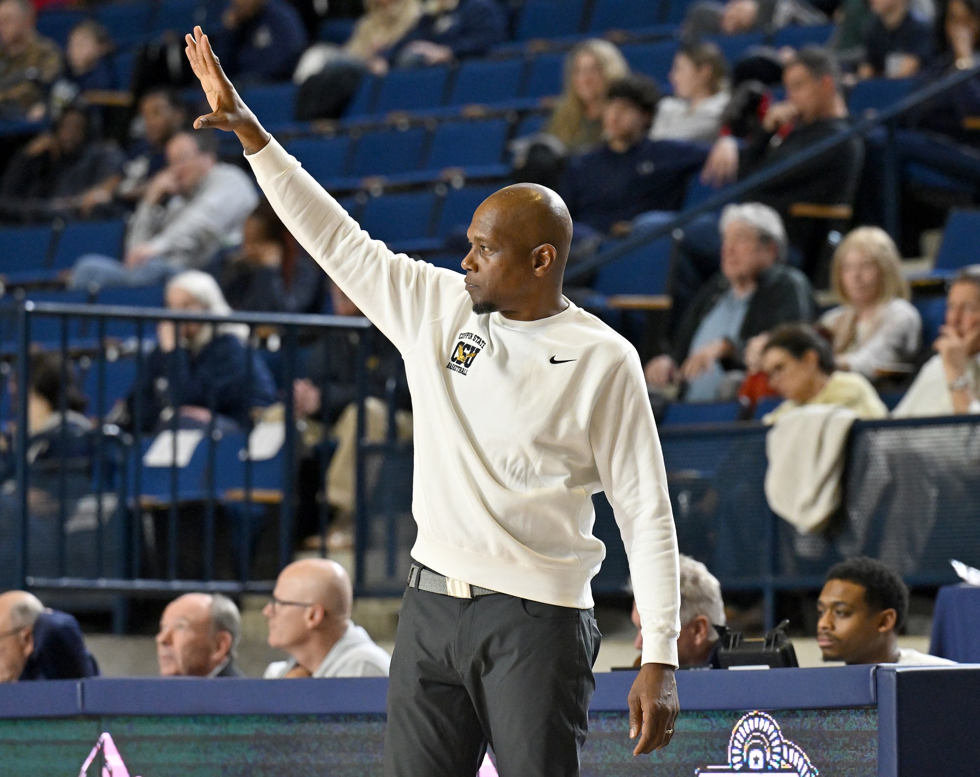 Dec. 19, 2025 Coppin State coach Larry Stewart in the...