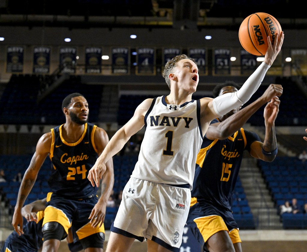 Austin Benigni hits milestone as Navy men’s basketball routs Coppin State, 88-55