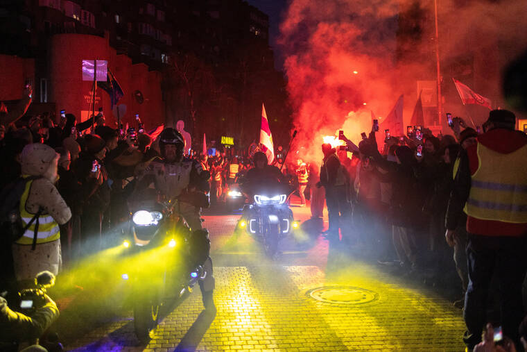REUTERS/MARKO DJURICA
                                Students and citizens attend a protest over alleged government pressure on the State University of Novi Pazar, after many of its students lost their status and dozens of professors lost their jobs, in Novi Pazar, Serbia.