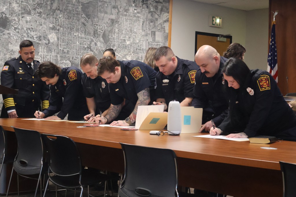 Hobart Fire Department holds promotion ceremony, creates new position