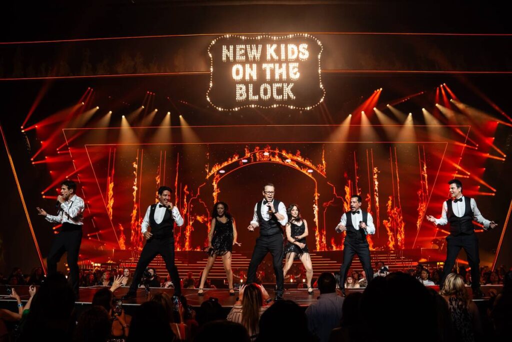 New Kids on the Block are shown at Dolby Live at Park MGM on Friday, June 20, 2025. (Al Powers)