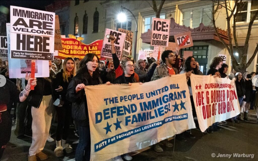 Durham residents protest ICE following Minneapolis shooting