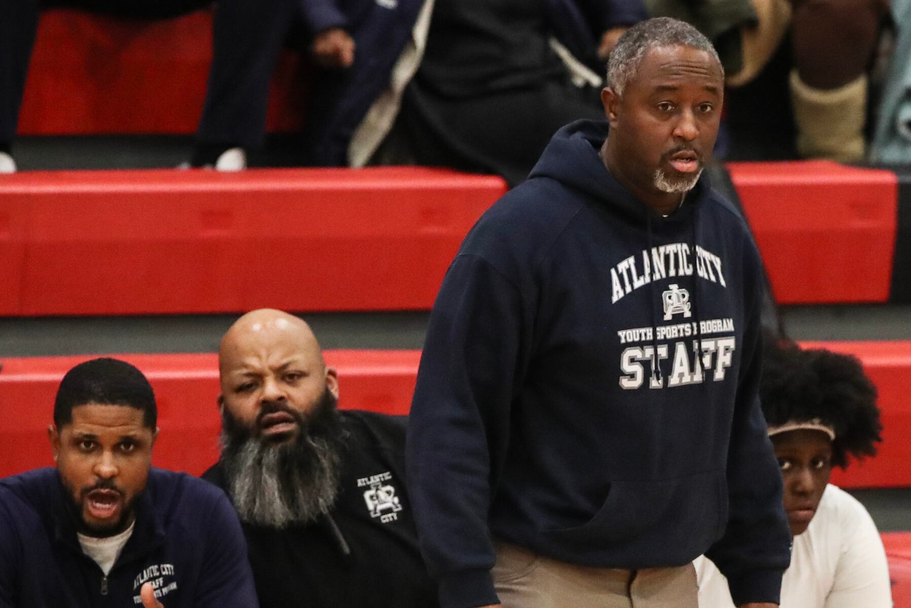 Atlantic City head coach Jason Lantz during the girls basketball game between Ocean City and Atlantic City at Ocean City High School in Ocean City, NJ on 1/14/26.