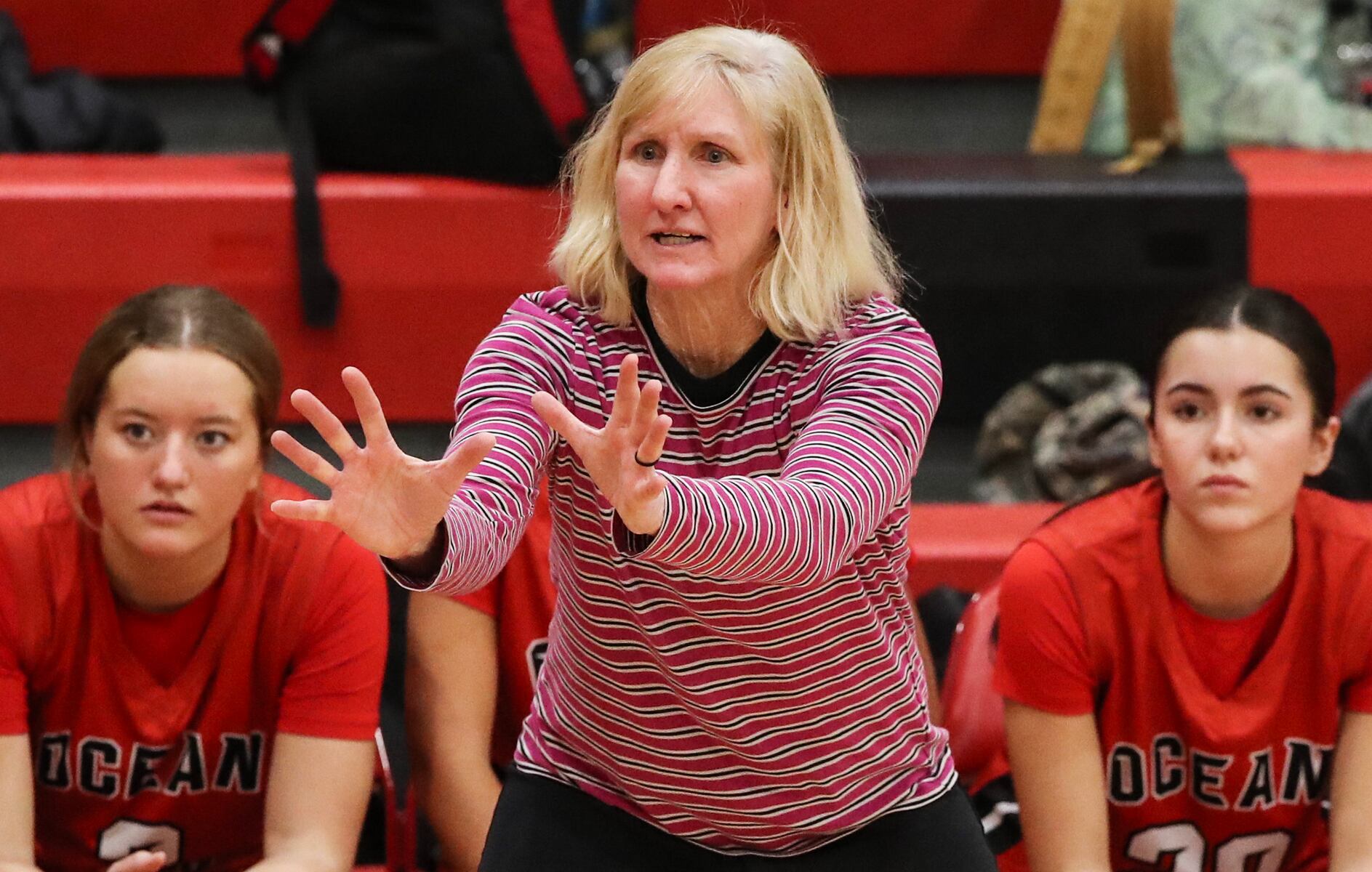Ocean City head coach Trish Henry during the girls basketball game between Ocean City and Atlantic City at Ocean City High School in Ocean City, NJ on 1/14/26.