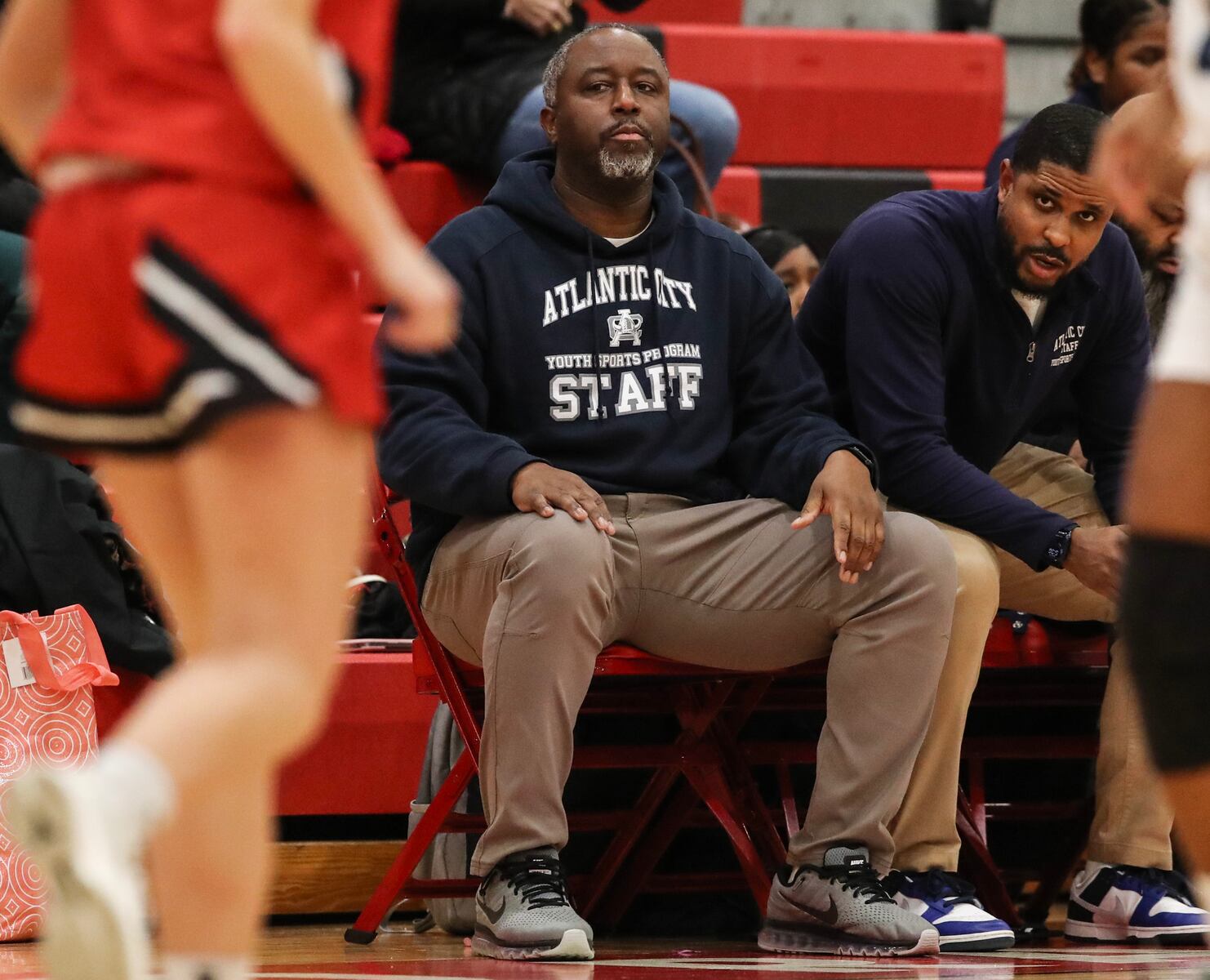 Atlantic City head coach Jason Lantz during the girls basketball game between Ocean City and Atlantic City at Ocean City High School in Ocean City, NJ on 1/14/26.