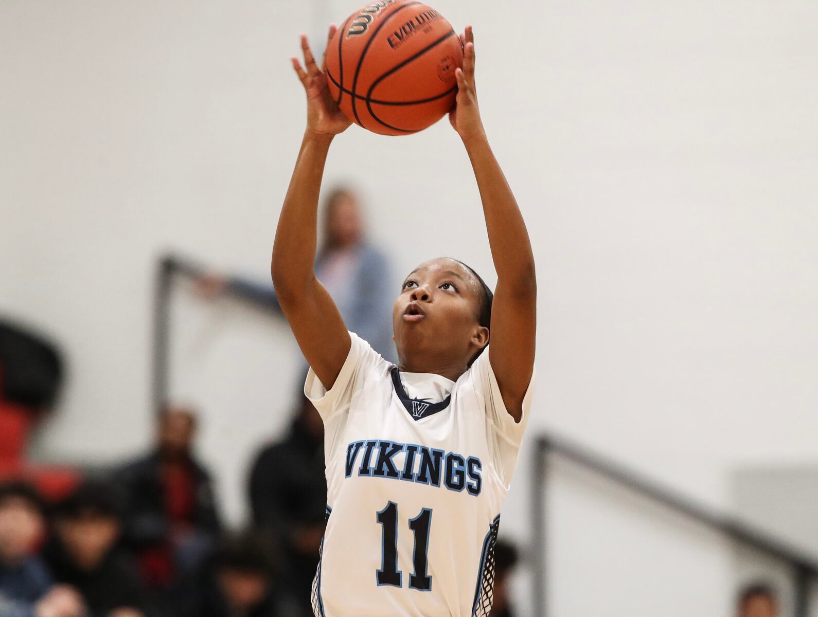 Ayana Frierson (11) of Atlantic City pulls down an inbounds pass during the girls basketball game between Ocean City and Atlantic City at Ocean City High School in Ocean City, NJ on 1/14/26.