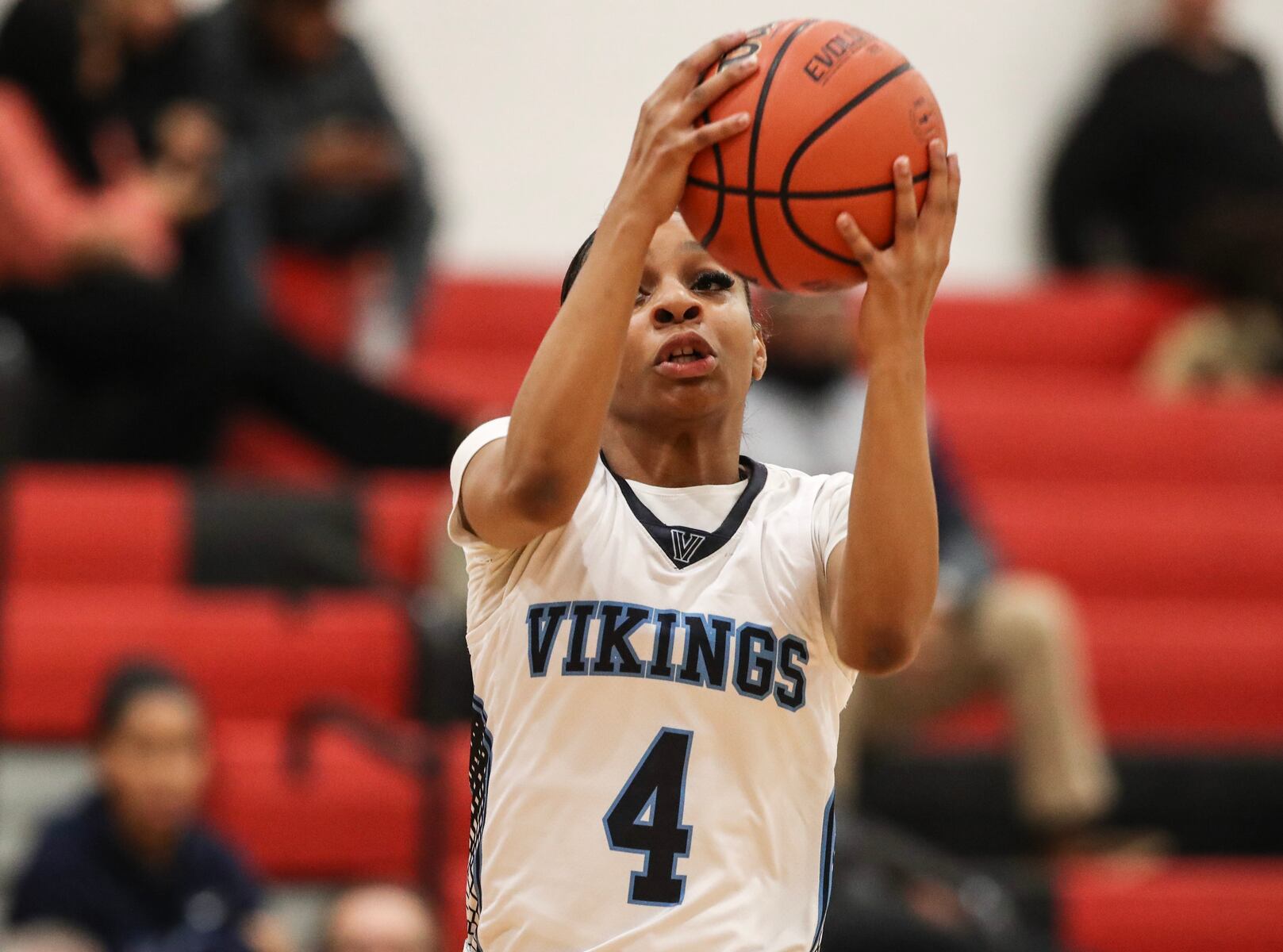 Demyah Townsend (4) of Atlantic City pulls down a pass on a breakaway during the girls basketball game between Ocean City and Atlantic City at Ocean City High School in Ocean City, NJ on 1/14/26.