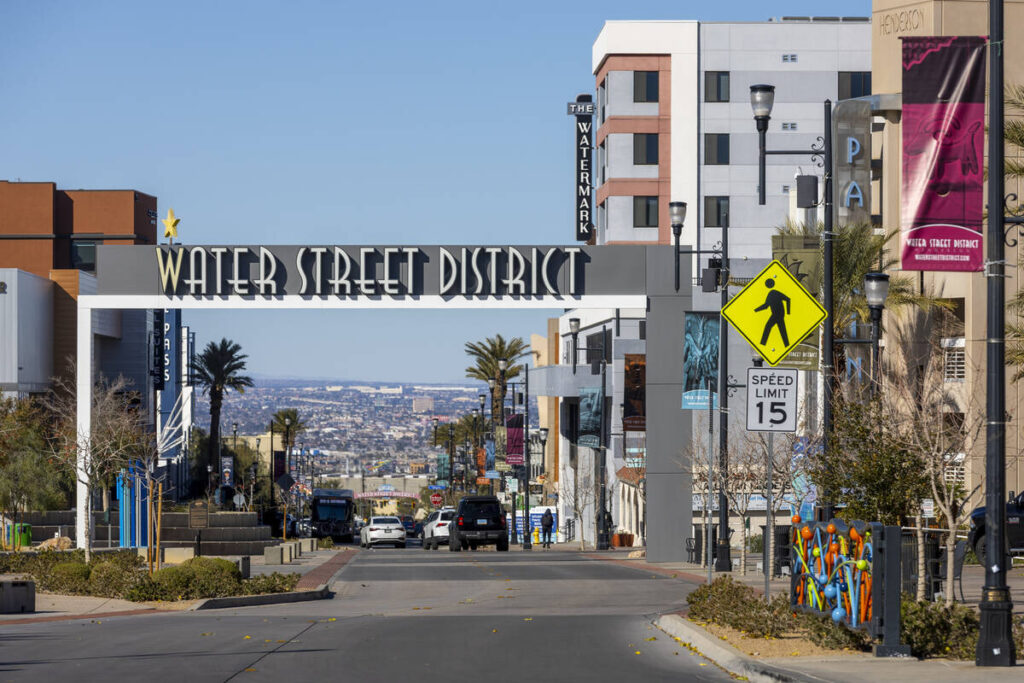 The Water Street District is well noted near City Hall along Water Street on Friday, Jan. 9, 20 ...