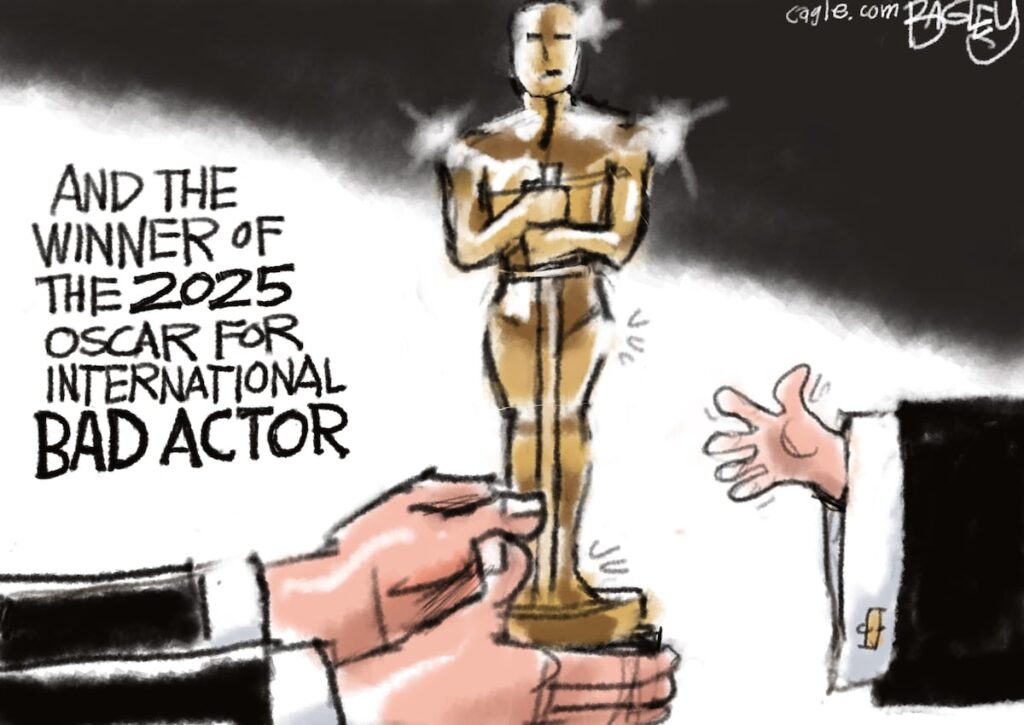 Bagley Cartoon: Oscar Grab - The Salt Lake Tribune