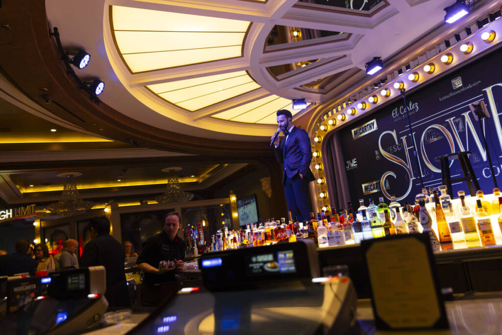 Michael Ross Nugent performs at the Showbar during the opening celebration for the newly expand ...