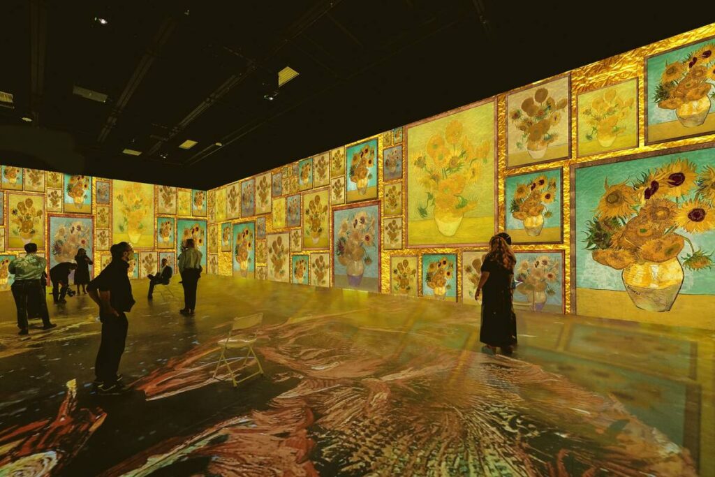 "Sunflowers" are shown are shown in a scene from “The New Immersive Van Gogh: The Next Chapte ...
