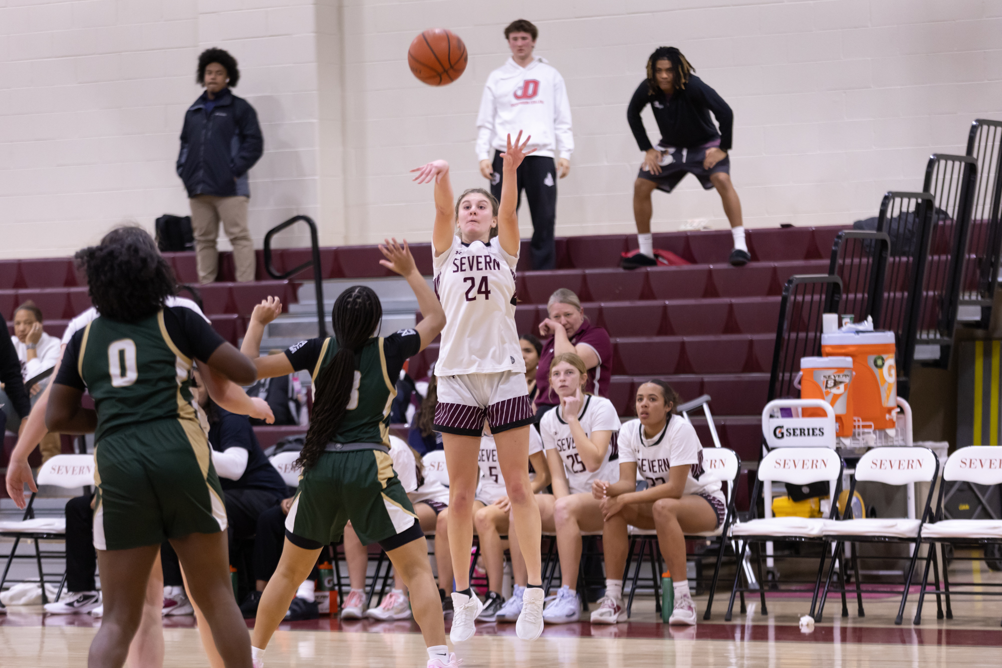 Severnâs Madelyn Ripley puts up a three point shot during...