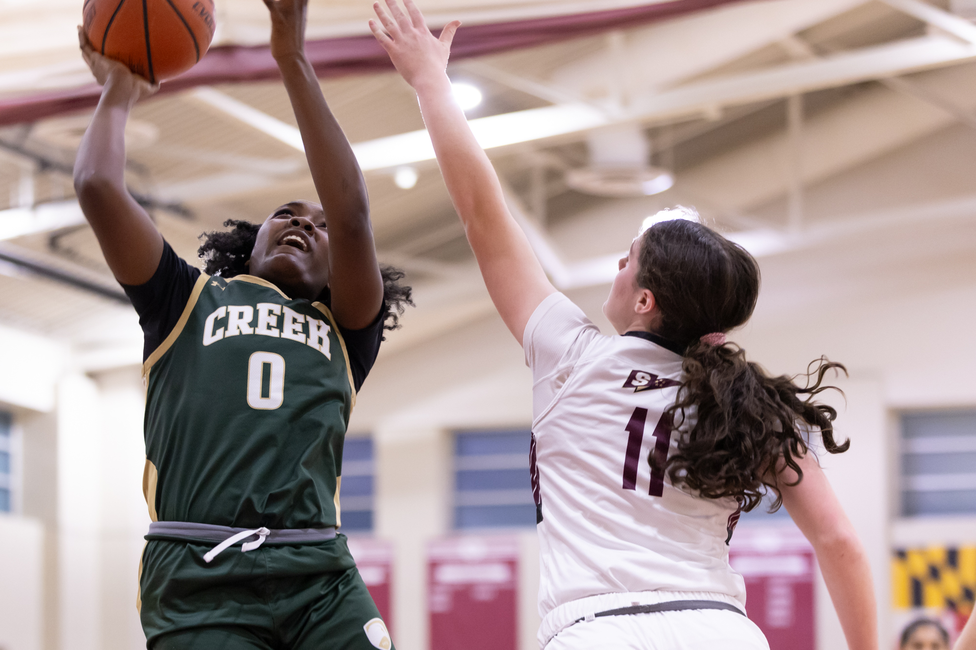 Indian Creekâs Ofundem Mbelem puts up a shot close to...