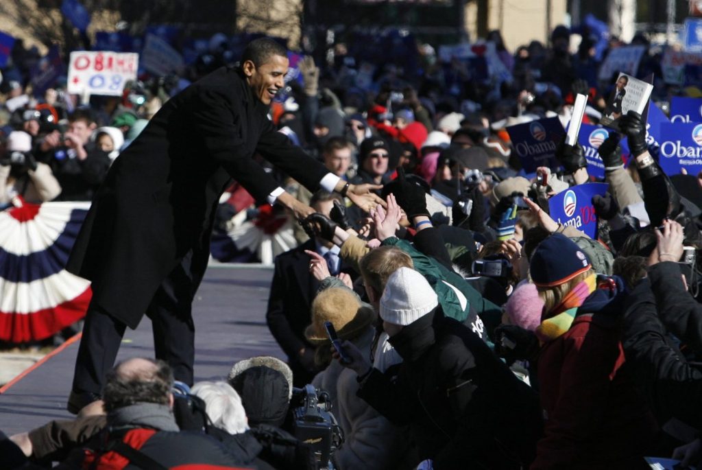 U.S. Sen. Barack Obama announces candidacy for the presidency in Springfield