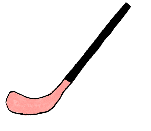 illustration of a pink hockey stick