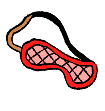 illustration of a red sleeping mask