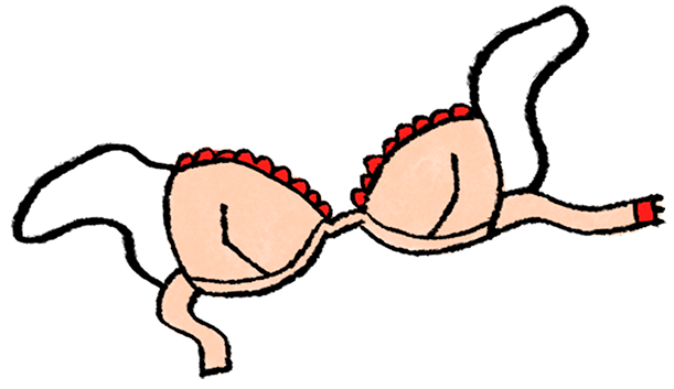 illustration of a pink bra