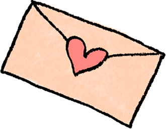 illustration of an envelope sealed with a heart