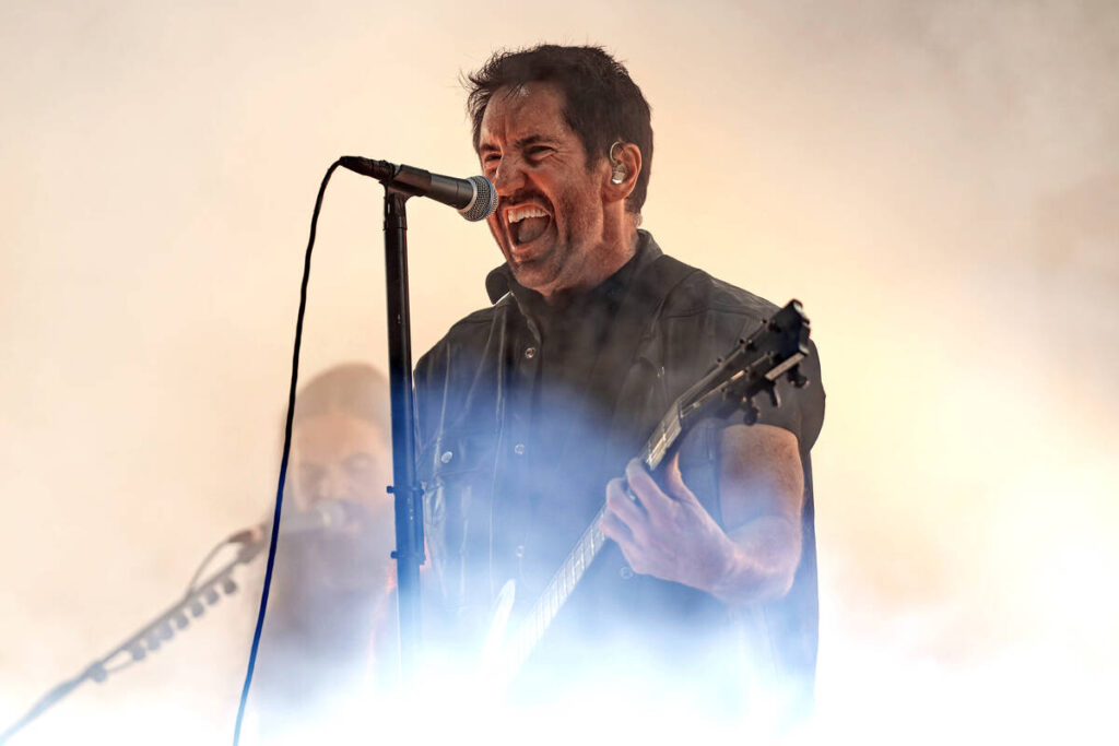 Trent Reznor of Nine Inch Nails performs on day three of Riot Fest on Sunday, Sept. 18, 2022, a ...